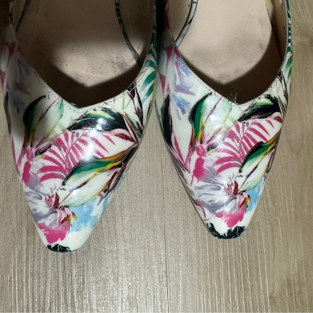 Peter Kaiser Slingback Flats Multicolor 6‎ Women Floral Pointed Toe Tropical
